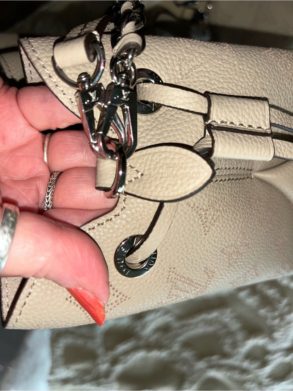 Louis Vuitton mahina Bella Shoulder crossbody Bag & pouch microchip - Picture 13 of 16